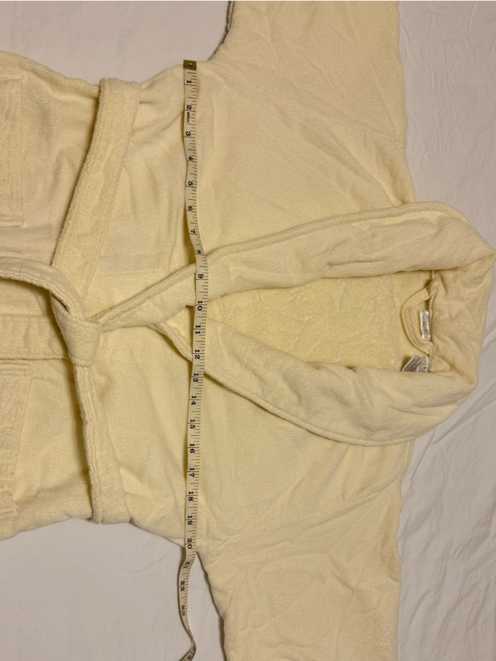 Secret Treasures Terry Bath Robe with Belt | Creamy Yellow - Picture 8 of 11